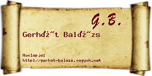 Gerhát Balázs névjegykártya